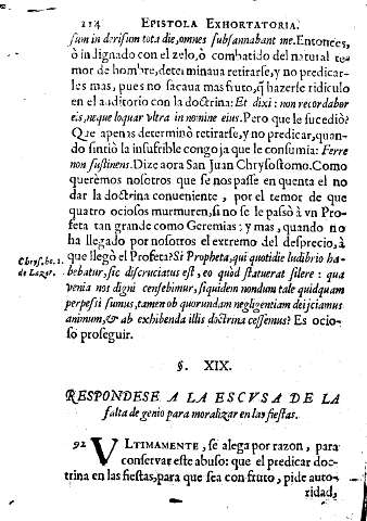 Ss. XIX. Respondese a la escvsa de la falta de genio para moralizar en las fiestas.