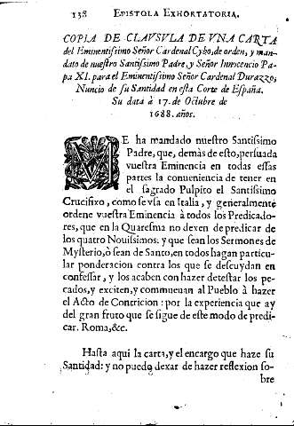 Copia de clavsvla de van carta del Emmentissimo Señor Cardenal Cybo ...
