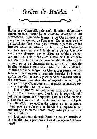 Orden de Batalla.