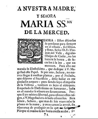A nvestra madre y señora Maria Ssma. de la Merced.