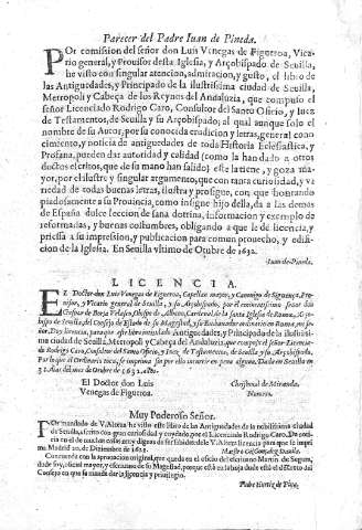 Parecer del Padre Iuan de Pineda - Licencia