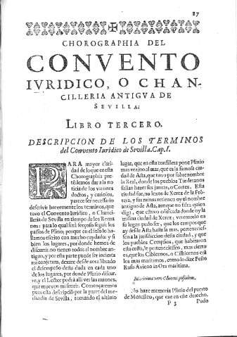 Chorographia del Convento Ivridico, o Chancilleria Antigva de Sevilla - Libro Tercero. Descripcion de los Terminos del Convento Iuridico de Sevilla