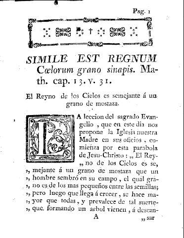Simile est regnum Caelorum grano sinapis. Math. cap. 13 v. 31.