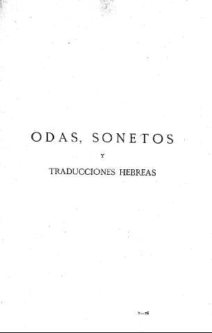 Odas, sonetos y traducciones hebreas