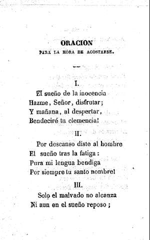 Oración para la hora de acostarse