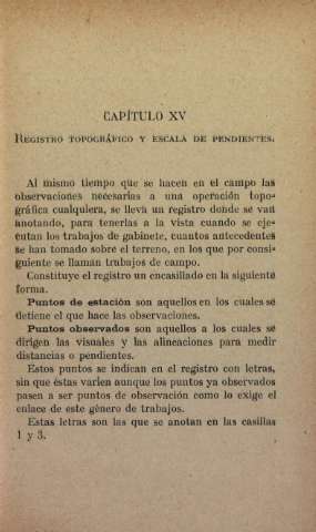Registro topográfico y escala de pendientes