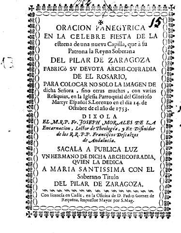 Oracion panegyrica en la celebre fiesta de la estrena de una nueva capilla ...