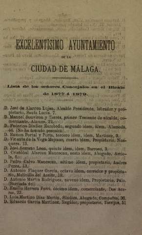 Excelentísimo Ayuntamiento de la Ciudad de Málaga