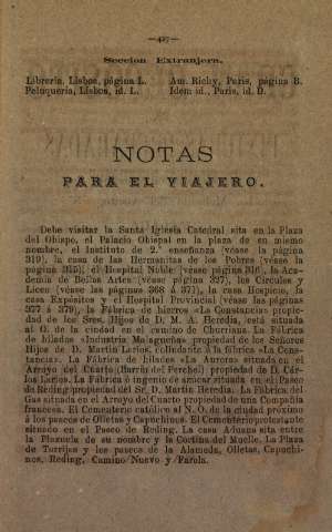 Notas para el viajero