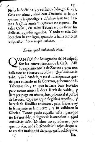 Tertio, quod ambulando vidit