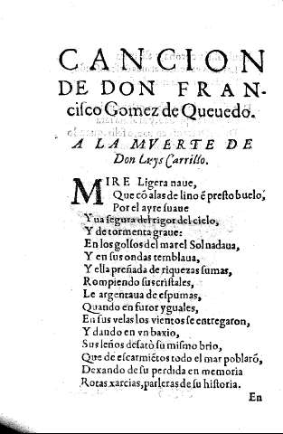 Cancion de Don Francisco Gomez de Quevedo