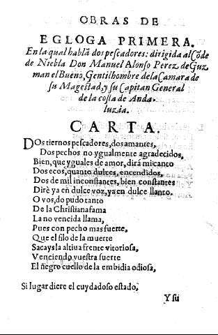 Obras de egloga primera