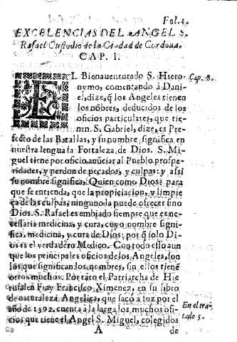 Excelencias del Angel S. Rafael Custodio de la  Ciudad de Cordova