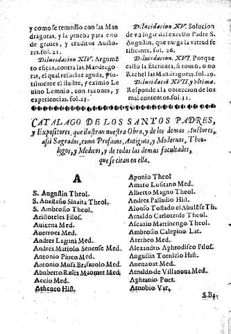 Catalogo de los santos padres, y Expositores que ilustran nuestra obra, ...