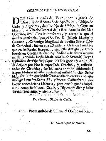 Licencia de su ilustrissima