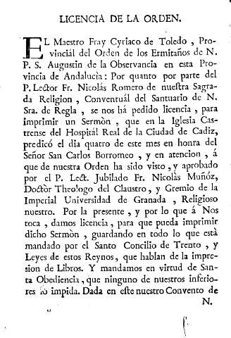 Licencia de la orden