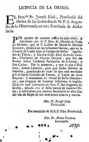 Licencia de la orden