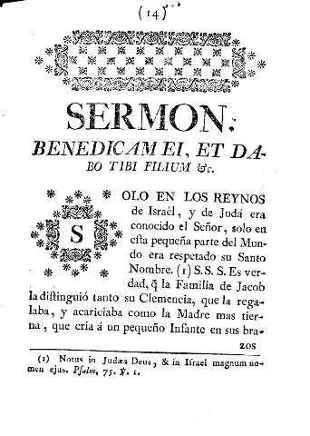 Sermon. Benedicam ei, et dabo tibi filum etc.
