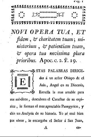 Novi opera tua, et fidem, et charitatem tuam ... Apoc.c.2.v.19.