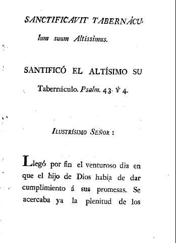 Sanctificavit tabernácu lum suum Altíssimus ... Tabernáculo. Psalm.43.v 4.