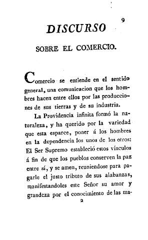 Discurso sobre el comercio