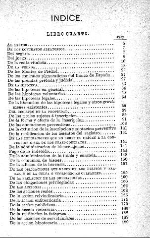 Indice. Libro cuarto