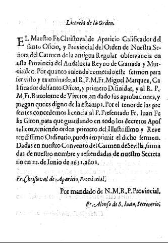Licencia de la Orden