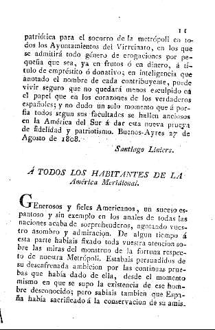 Á todos los habitantes de la América Meridional