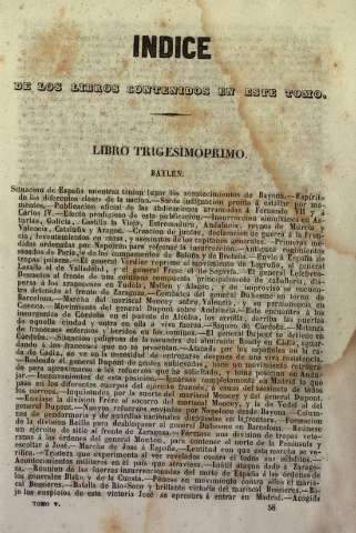 Indice de los libros contenidos en este tomo.