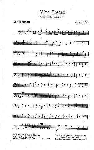 ¡¡Viva Graná!! Paso-doble flamenco. Contrabajo