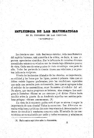Influencia de las matemáticas en el progreso de las ciencias