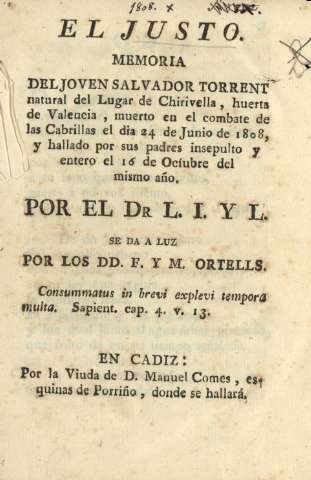 El justo. Memoria del joven Salvador Torrent natural del Luar de Chirivella ...