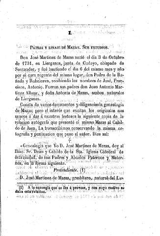 I. Patria y linaje de Mazas. Sus estudios