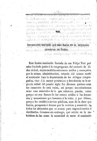 VII. Importante reforma que hizo Mazas en el Seminario Conciliar de Baeza
