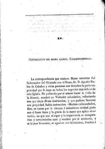 XV. Continuación del mismo asunto. Correspondencia