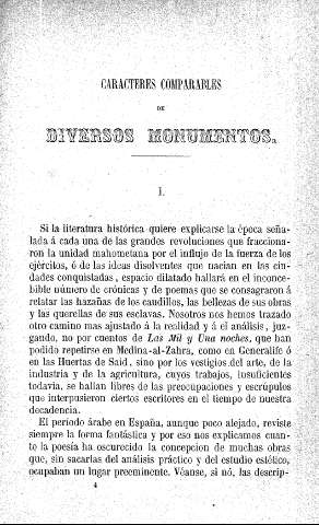 Caracteres comparables de diversos monumentos