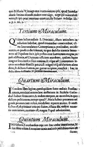 Tertium Miraculum. Quartum Miraculum.