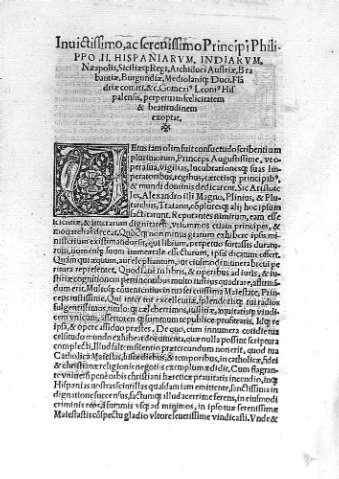 Invictissimo, ac serenissimo Principi Philippo II...