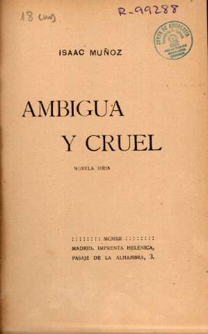 Ambigua y cruel. Novela siria