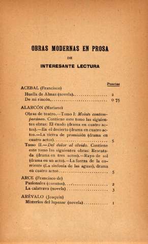 Obras modernas en prosa de interesante lectura