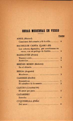 Obras modernas en verso