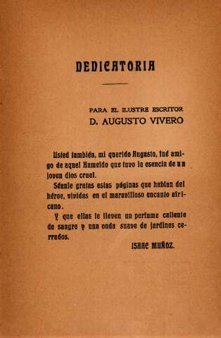 Dedicatoria para el ilustre escritor D. Augusto Vivero