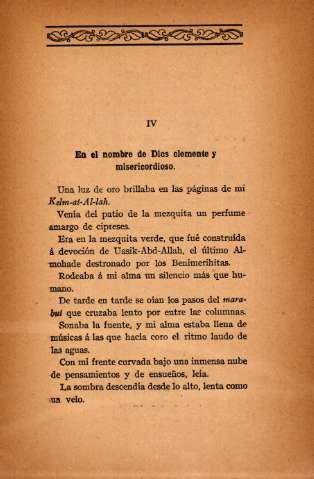 IV. En el nombre de Dios clemente y misericordioso