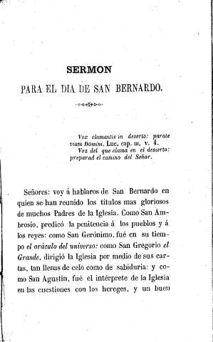 Sermón para el día de San Bernardo