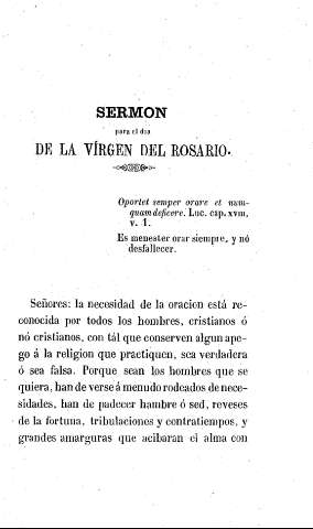 Sermón para el día de la Virgen del Rosario