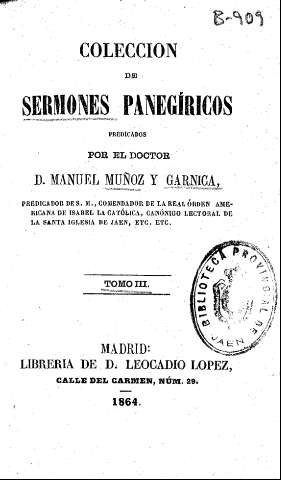 Coleccion de sermones panegíricos. Tomo III