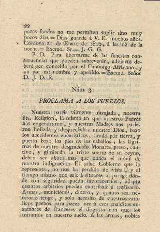 Núm. 3. Proclama a los pueblos