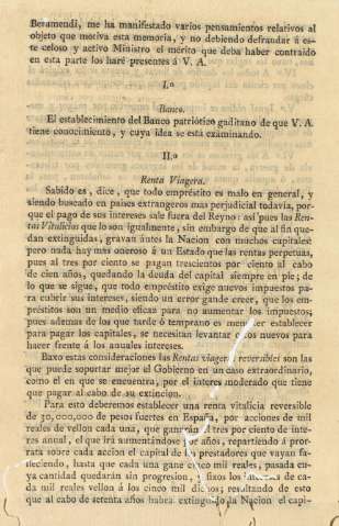 Iº. Banco. IIº. Renta Viagera