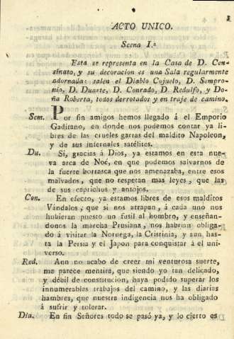 Acto unico. Scena Iª.