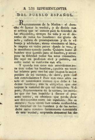 A los representantes del pueblo español